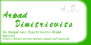 arpad dimitrievits business card