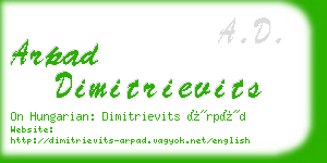arpad dimitrievits business card